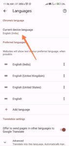 google discover language settings